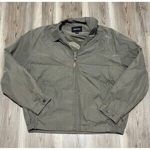 London Fog Mens Size XL Brown Zip Front Bomber Jacket Dual Pockets